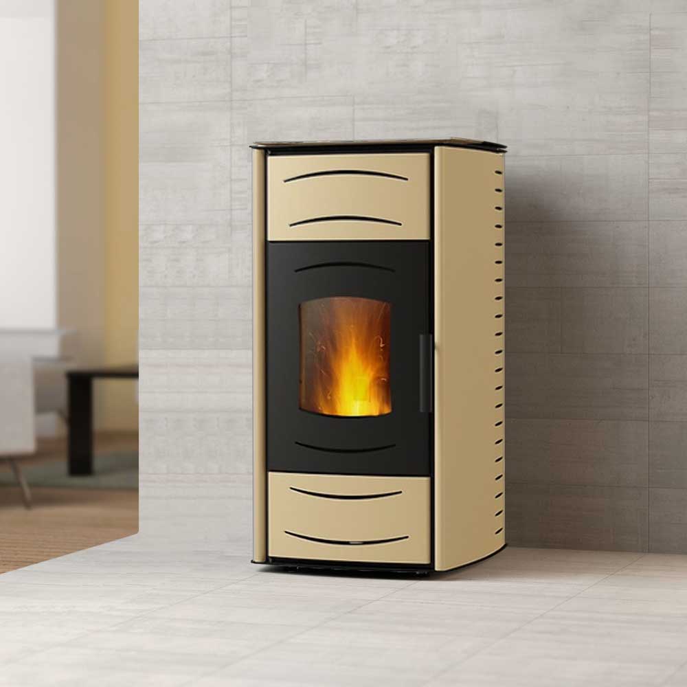 Камина на пелети с водна риза MBS Thermo PELLET WiFi 20kW, крем