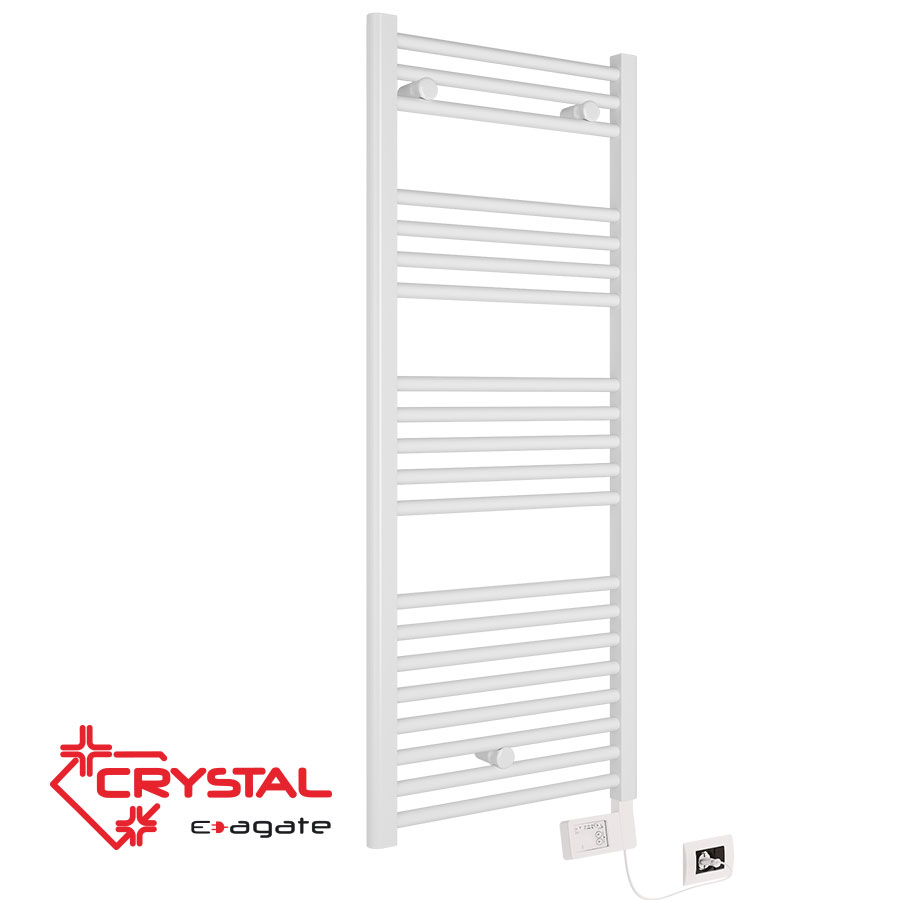 Електрическа лира за баня Crystal E-AGATE WHITE 500 W, бяла, 1200 X 500 mm