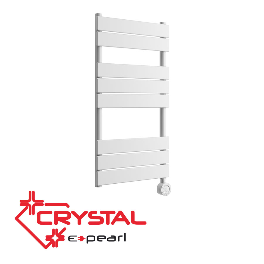 Електрическа лира за баня Crystal E-PEARL 300 W, бяла, 840 X 500 mm