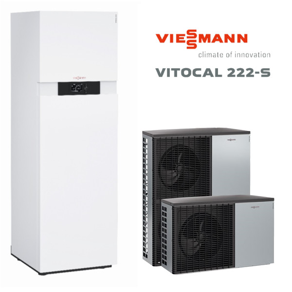 Viessmann, термопомпа Vitocal 222-S,AWBT-AC 221.C13, 14.2/9.5kW от./охл., 400V (вътр.+външ.тяло+ТД)