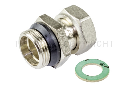 Tiemme, холендрова гайка, мъжка резба с О-пръстен 1“ @A