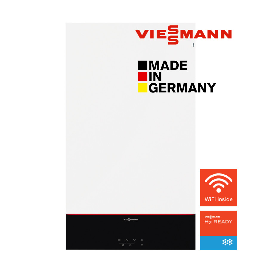 Viessmann, пакет газов котел Vitodens 100-WB1KG-32 32kW, двук., п-д през стена и коляно (7098696) @A