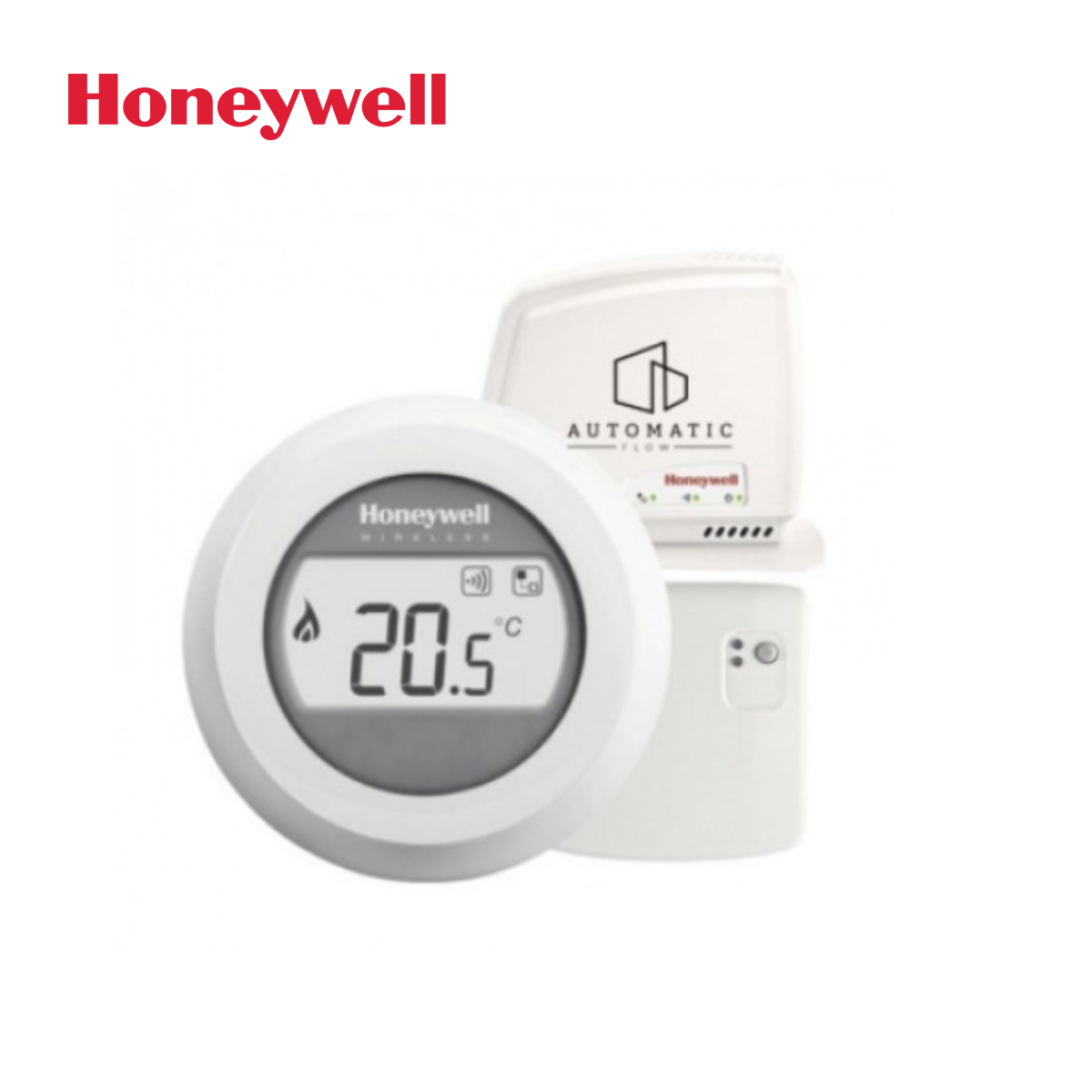 Honeywell, Round T87 кит безж. термостат с моб. достъп T87RF+рел. блок BDR91+WiFi гейтуей RFG100