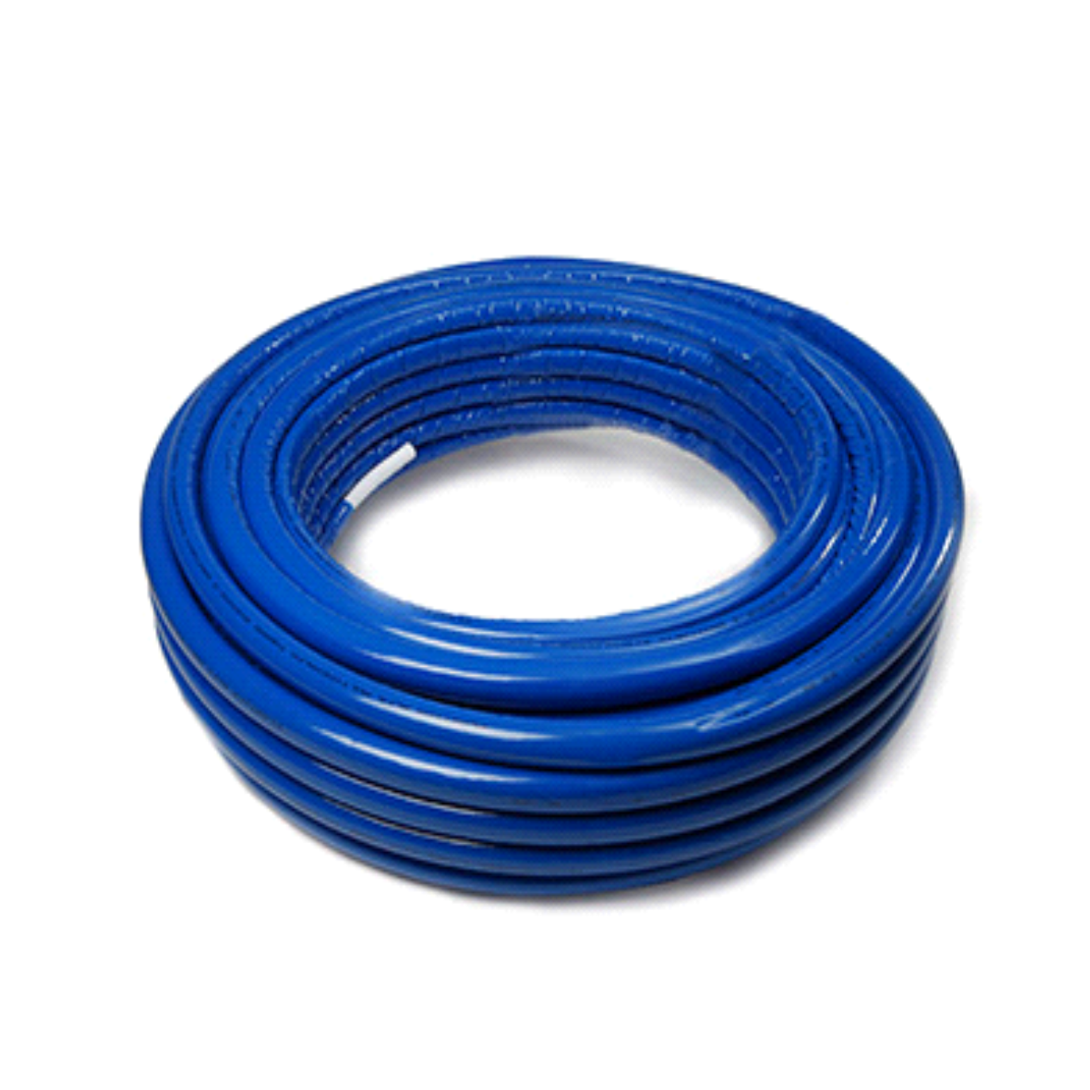 Plastica Alfa, многослойна тръба PEX-AL-PEX 26×3, в изолация, на рула 25 м, синя @А