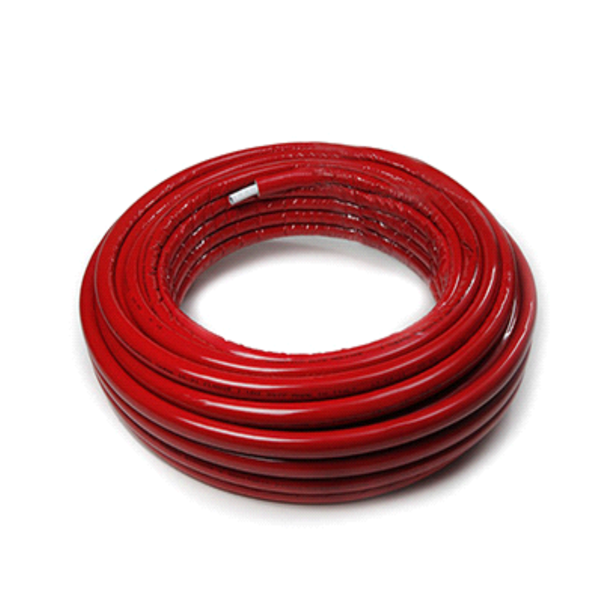 Plastica Alfa, многослойна тръба PEX-AL-PEX 26×3, в изолация, на рула 25 м, червена @А