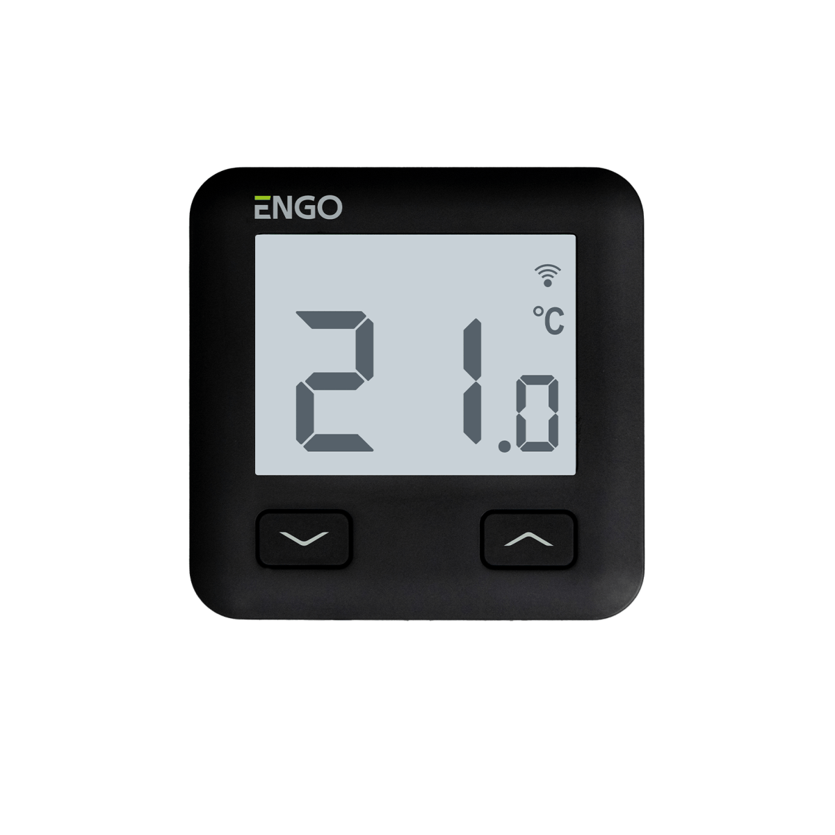 ENGO, жичен термостат, работи и с Wi Fi, 230V, за подово отопл., черен