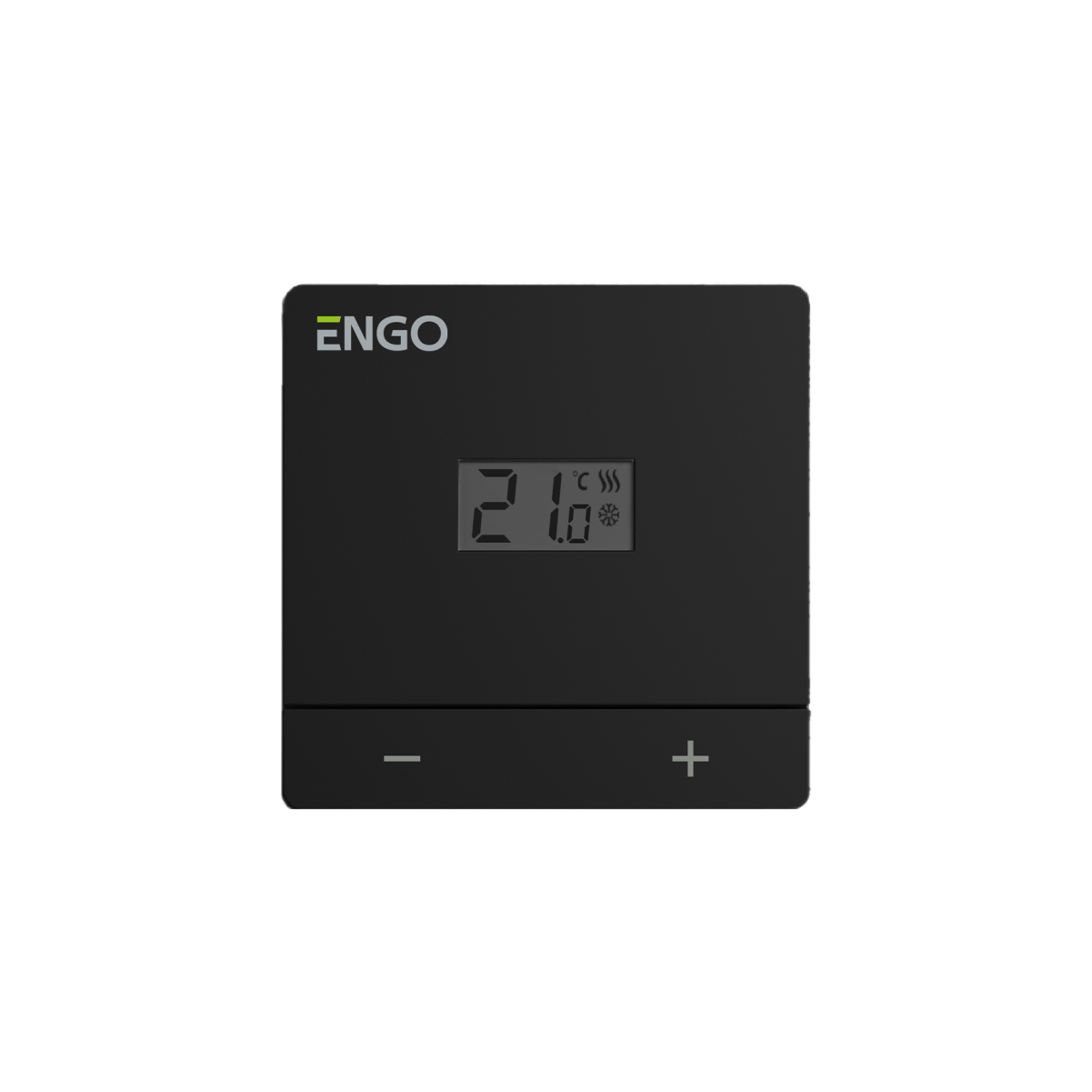 ENGO, жичен електронен термостат, захранване 230 V, за подово, отопление / охлаждане, черен