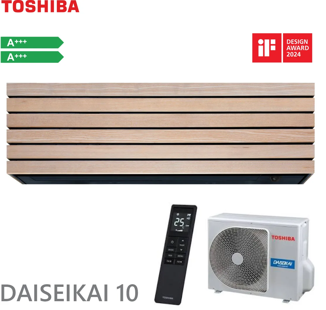 Toshiba, инверторен климатик Daiseikai 10 Wood 18000 BTU Wi Fi (*)